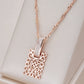 Collier avec motif d'arabesques et zircons, bijou en plaqué or rose 585 (14 carats) et en zircons naturels
