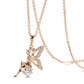 Collier Fée Zircons, bijou en alliage plaqué or 585 (14 carats) et en zircons naturels