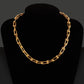 Collier Maillons en U, bijou en acier inoxydable doré 18 carats