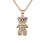 Collier Ourson avec Zircons, bijou en acier inoxydable doré