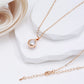 Collier boule zircon blanc, bijou en plaqué or rose et en zircon naturel