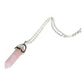 Collier pendentif Quartz rose, bijou chakra en acier inoxydable