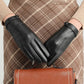 gants en cuir noir